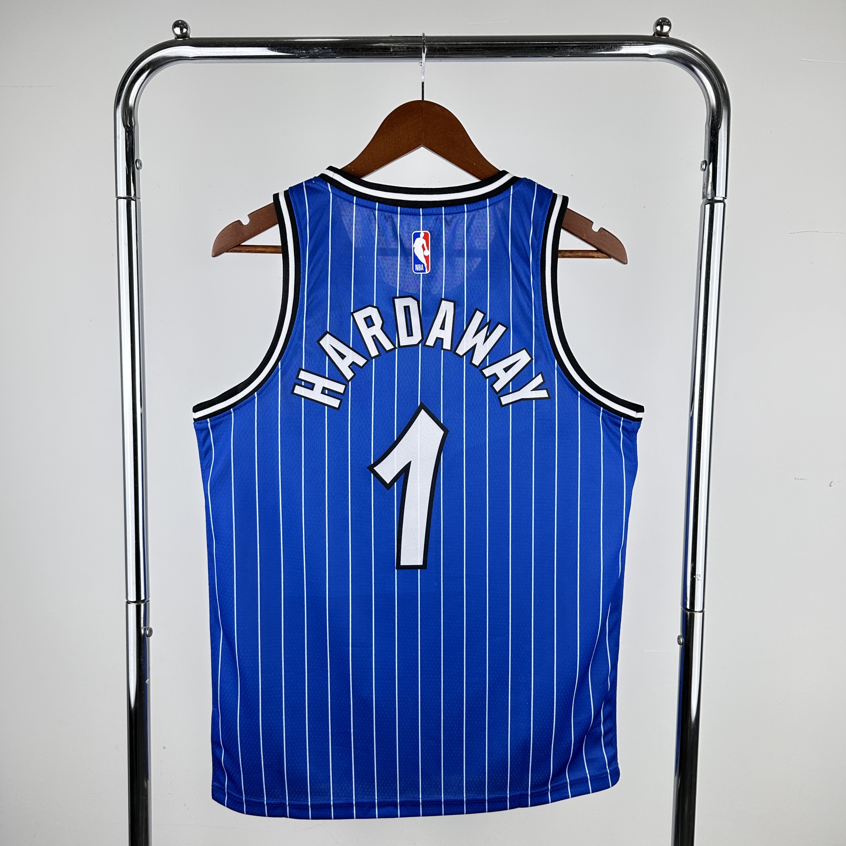 Men Orlando Magic #1 Hardaway Blue stripe Throwback Nike 2024 NBA Jersey->indiana pacers->NBA Jersey